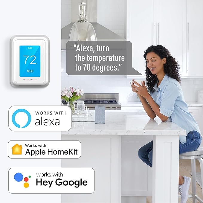 Honeywell Home T9 WiFi Smart Thermostat, Smart Room Sensor Ready, Touchscreen Display, Alexa and Google Assist (Pack of 2)