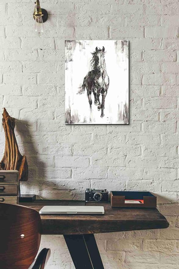 Epic Graffiti 'Rustic Black Stallion I' by Ethan Harper Canvas Wall Art, 12"x16"