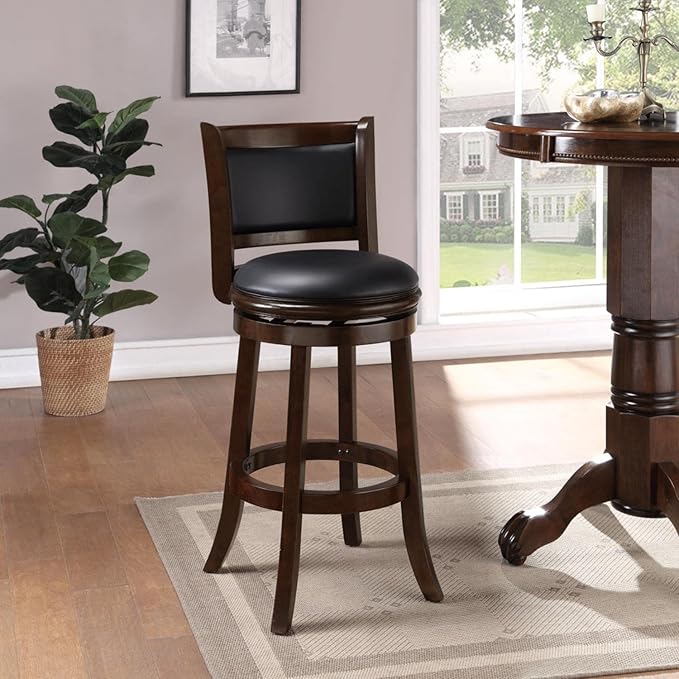 Boraam Augusta Bar Height Swivel Stool, 29-Inch, Cappuccino