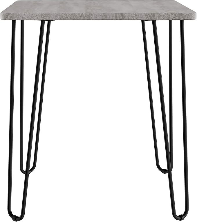 Modern End Table with Hairpin Legs - Industrial-Style, Woodgrain Finish, and Steel Accent Furniture for Living Room, Bedroom, or Office by Lavish Home