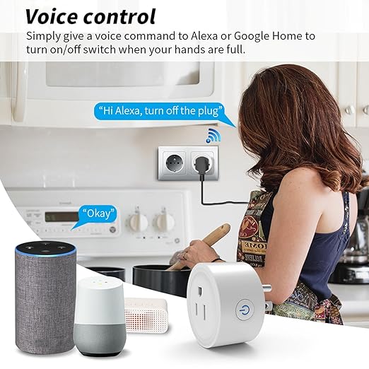 Mengshen 4 Pack WiFi Smart Plug Mini Outlet Socket with App Remote Control Timer Function Compatible with Alexa Google Home Smart Life 2.4GHz Only Wi-Fi Smart Socket for Home