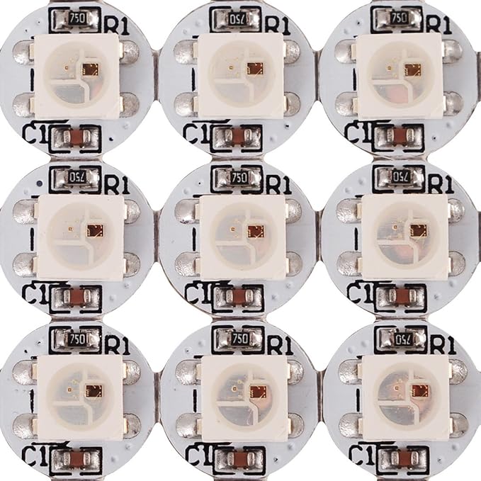 BTF-LIGHTING WS2812B 100PCS 5050SMD Individually Addressable Smart RGB LED Pixel for Arduino Single 1-led RGB LED Module Pixels Color Light White PCB Only DC5V Christmas(No Adapter or Controller)