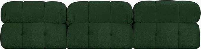 Meridian Furniture 611Green-S102B Ames Collection Modern | Contemporary Modular Sofa with Rich Green Boucle Fabric, Modular to Create Infinite Configurations, 102" W x 34" D x 28" H, Green