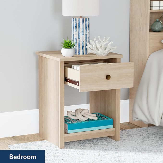 Sauder River Ranch Nightstand W/Drawer, Harvest Walnut Finish