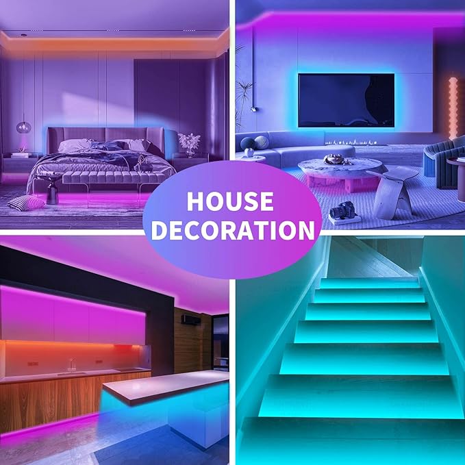KSIPZE LED Lights, RGB+IC LED Lights for Bedroom, Smart APP Control LED Strip Lights, Music Sync, DIY Multiple Colors, Flexible Color Changing LED Strip Lighting for Home Room Decor (99FT)