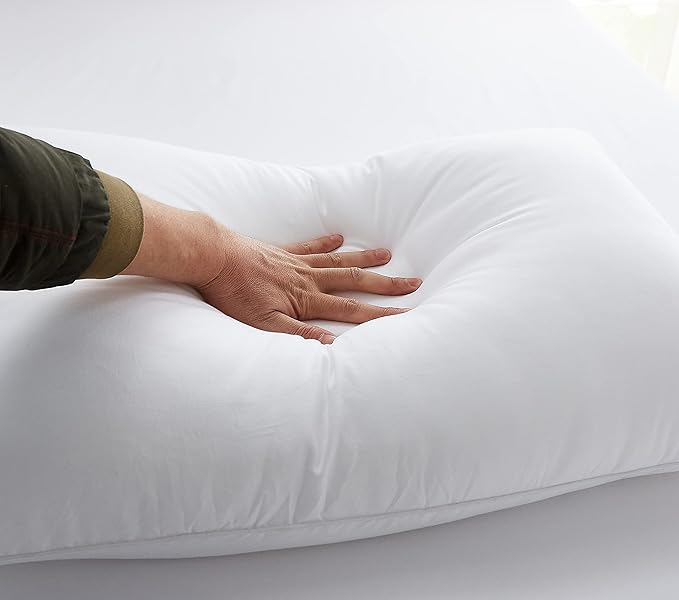 Acanva Cooling Bed Pillows for Sleeping 2 Pack, Premium Microfiber Filling Soft Supportive with Removable Cover Skin-Friendly, King Size with Cover(Pack of 2), White