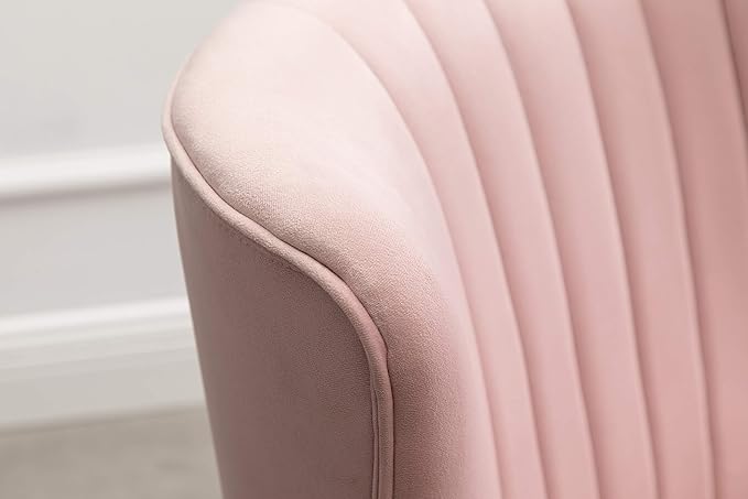 Elon Contemporary Velvet Upholstered Accent Chair, Pink