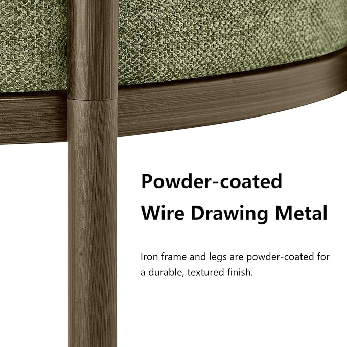 Dining Chairs Set of 6, Upholstered Modern Kitchen Chairs with Ergonomic Backrest, Fabric Cushion Seat & Wire Drawing Metal Legs for Living Room, Restaurant, and Café, Olive, 2Boxs