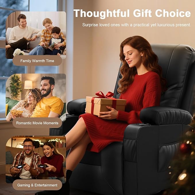 YONISEE Living Room Furniture Set, Loveseat Recliner 2 Seater and Recliner Chair with Massage, Luxury Reclining Sofa 2PC Set for Living Room (2+1)
