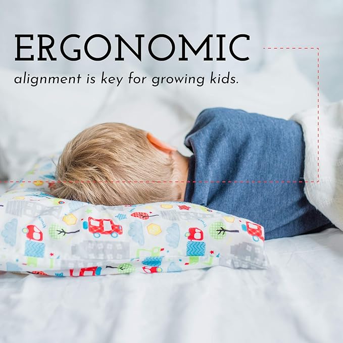 Little Sleepy Head Youth Pillow 16x22 - Soft & Hypoallergenic Bed Pillow Youth Pillows for Sleeping Age 5-10 - Snugly Designed Youth Neck Pillows for Travel, School and Bedtime - (1 Pack)