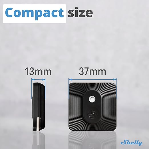 Shelly Bluetooth Smart Temperature & Humidity Sensor with Remote App Control & Monitoring, Home Assistant, Alexa, Google Home, Smart Scenes, IP54, Notification Alerts, Blu H&T Black