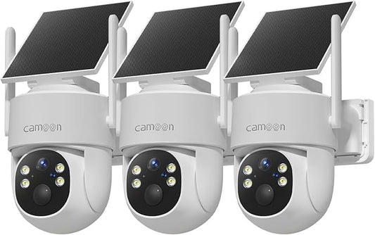 2K Solar Security Cameras Wireless Outdoor, 5/2.4Ghz WiFi Cameras for Home Security, Color Night Vision, Human Detection, Two-Way Audio, SD/Cloud Storage(3 Camera)