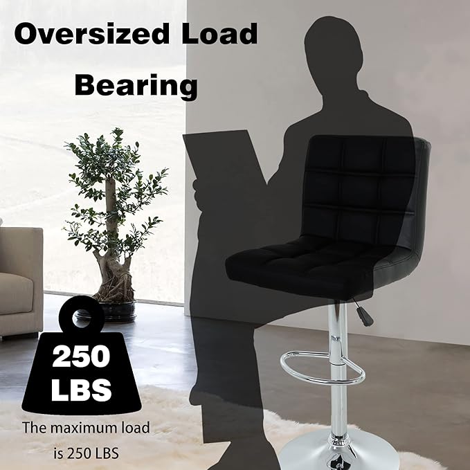 BestOffice Modern Bar Stool Set of 2 Barstools Height Adjustable Counter Height Swivel Bar Stool PU Leather Bar Chairs Hydraulic Dining Room Chairs Home Kitchen Stools