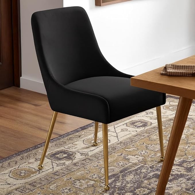 Meridian Furniture Owen 19.5" H Velvet Dining Chair in Black (Set of 2)