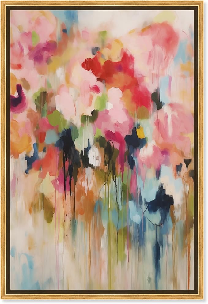 Art Remedy Soft Lush Pastel Canvas New Floral Wall Art, Gold Frame, 30" x 45"