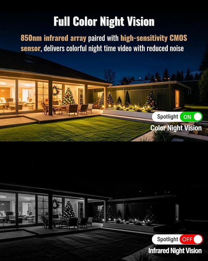 Security Cameras Wireless Outdoor, 2.5K WiFi Battery Powered Cameras for Home Security with AI Motion Detection, Color Night Vision, IP66 Weatherproof, 2-Way Audio, SD/Cloud Storage, 2-Pack