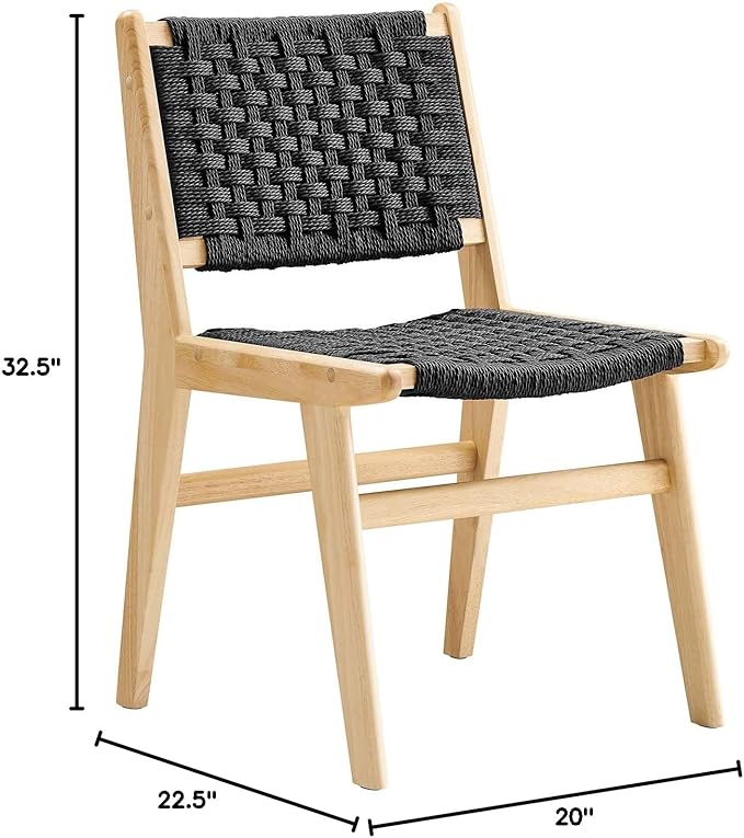 Modway Saoirse Faux Leather Wood Accent Lounge Chair in Natural Black