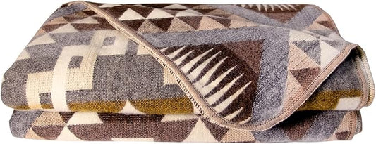 Alpaca Wool Blanket | Twin Size Throw Blanket | 70 x 45 inches | Soft, Hypoallergenic and Breathable | Lightweight Warm Blanket | Bed, Couch, Outdoor or Picnic (Gray & Yellow)