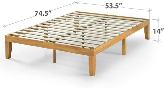 ZINUS Moiz Wood Platform Bed Frame / Wood Slat Support / No Box Spring Needed / Easy Assembly, Natural, Full