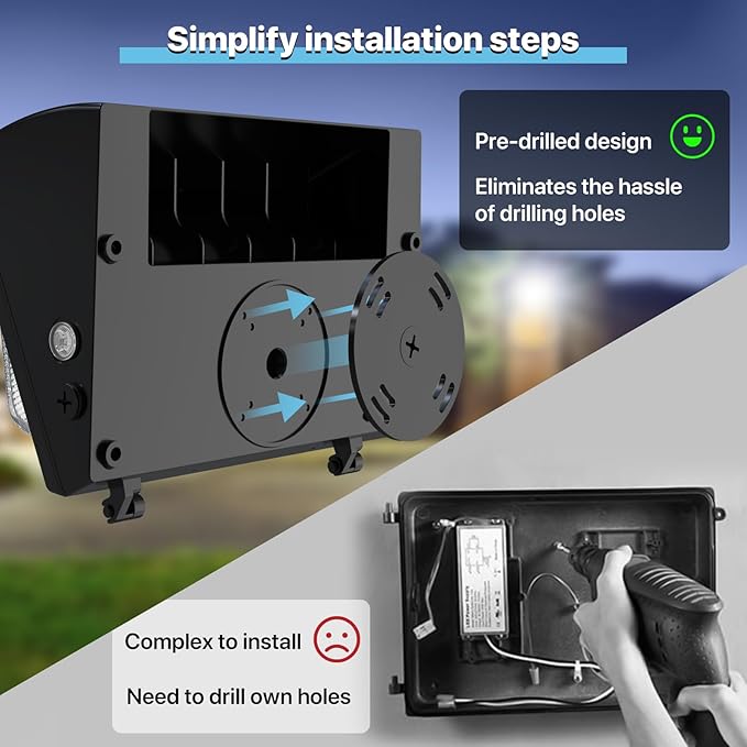 LED Wall Pack 120W: 18000lm 5000k LED Wall Packs Outside Lighting - Glass Lens Security Flood Light with Photocell Sensor for Parking Lots Building Warehouse Barn 2Pack ETL Listed