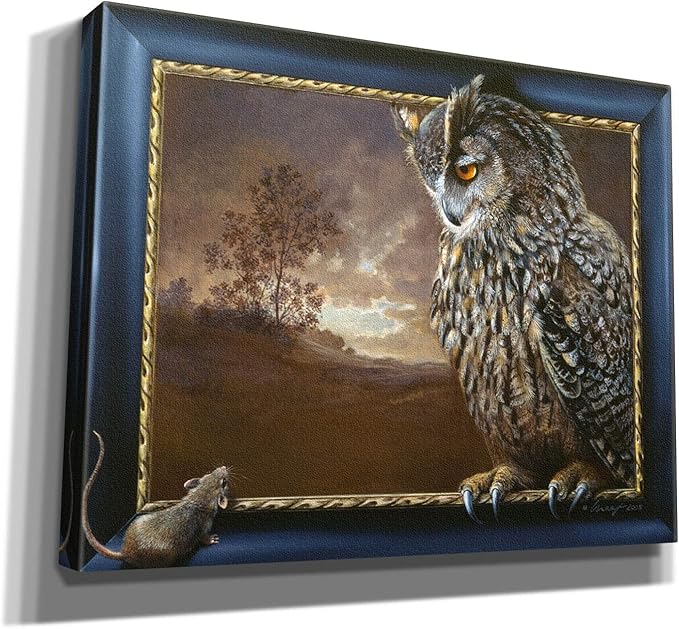Epic Graffiti 'Eagle Owl and Mouse' by Harro Maass, Canvas Wall Art, 34"x26"