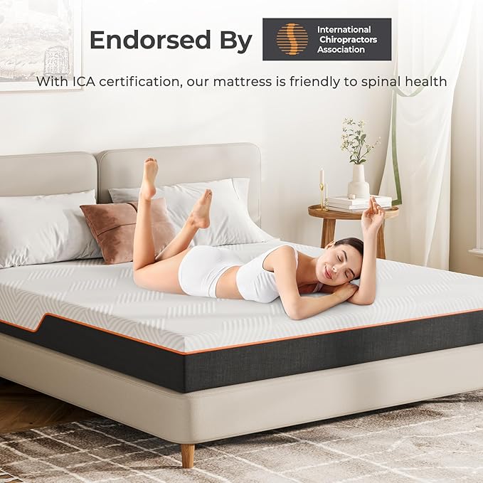 Vesgantti Twin XL Mattress, 6 Inch Gel Memory Foam Mattress Twin XL Size with Comfort Foam for Pressure Relief & Cool Sleep & Body Support, Made in USA, Medium Feel Bed in a Box, White