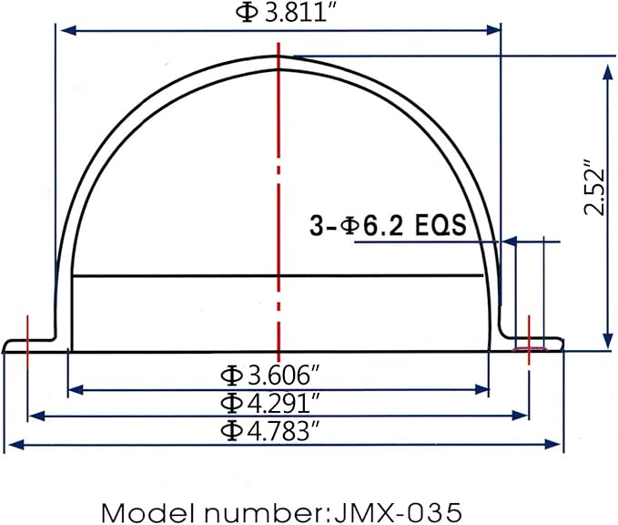 JMX Acrylic/PC CCTV Replacement Clear Camera Dome Cover Security Camera Housing Pet Dog Fence Window Skylight Window (3.5 Inches, Transparent)