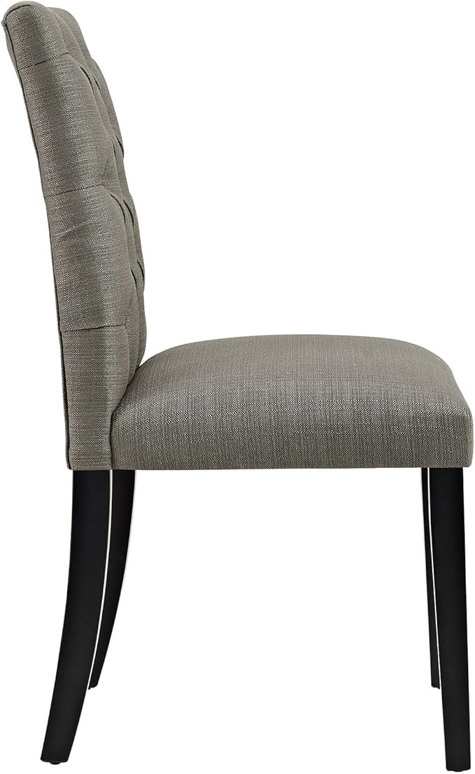 Modway MO- Duchess Modern Tufted Button Upholstered Fabric Parsons, Dining Chair, Granite