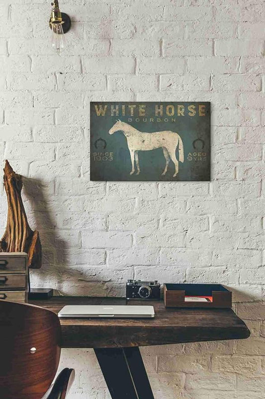 Epic Graffiti 'White Horse No Kentucky' by Ryan Fowler, Canvas Wall Art, 18"x12"