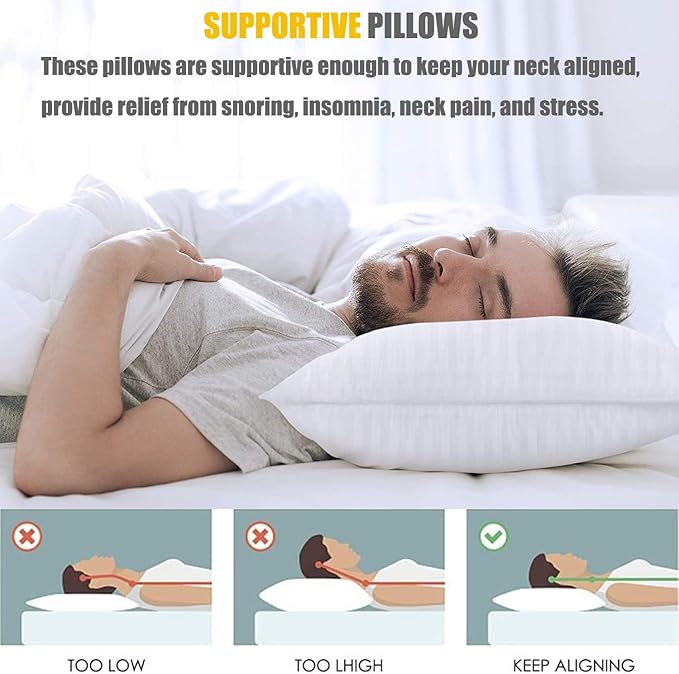Tuphen Bed Pillows for Sleeping: Standard Size Microfiber 2 Pack - Ultra Soft Breathable Down Alternative - Hotel Luxury Collection for Back, Stomach or Side Sleepers