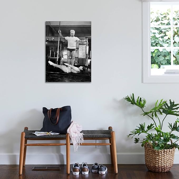 ART.COM Stretched Canvas Print Opera Singer Roberta Peters Balancing Her Trainer, Joseph Pilates, on Her Operatic Breadbasket by Michael Rougier, 24" x 32"