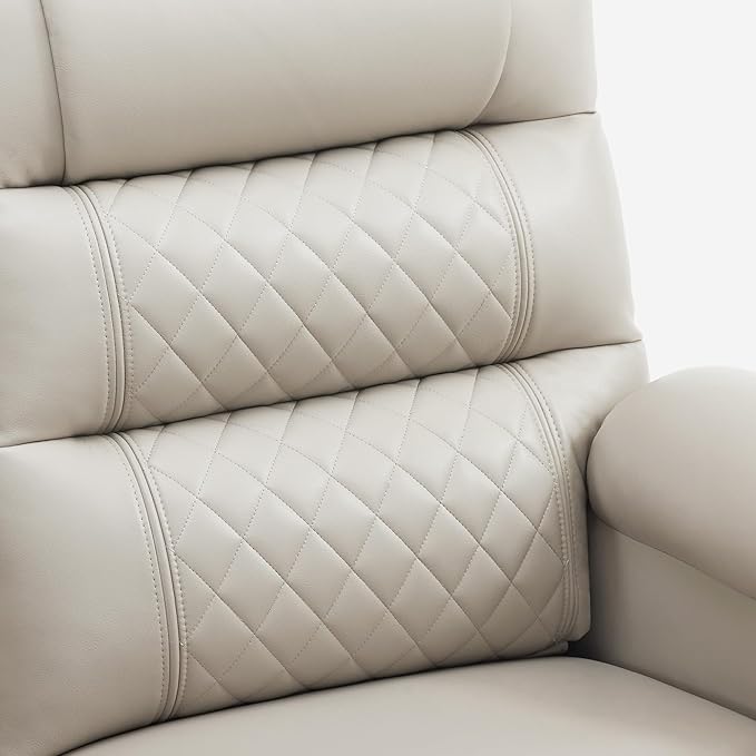 MCombo 56.3" Zero Gravity Power Loveseat Recliner with Heat and Vibration Massage, Reclining Loveseat Sofa with USB Ports, Cup Holders for Living Room, Faux Leather PR622Sets (Light Grey)