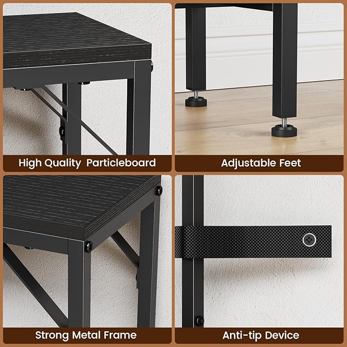 47.2'' Console Table, 9.5" D Entryway Table with Storage Basket, Narrow Sofa Table, Behind Couch Table for Hallway, Foyer, Corridor, Living Room, Black