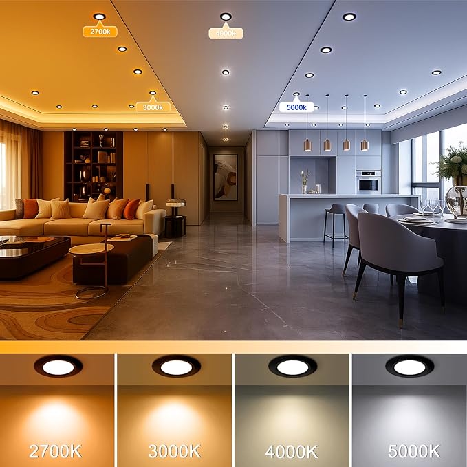 YGS-Tech 2 Inch LED Recessed Lighting, Dimmable Downlight 3W(35W Halogen Equivalent), CRI80, 2700K Ultra Warm White Ceiling Light with LED Driver(10 Pack)