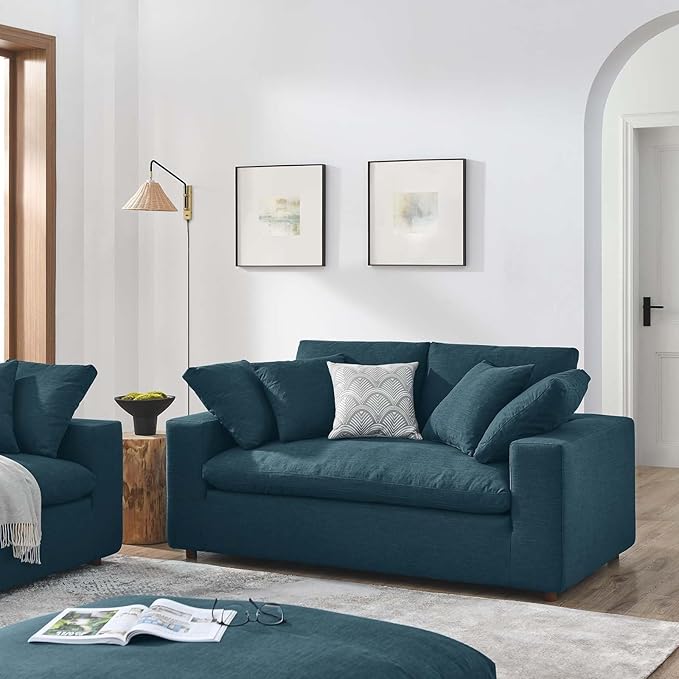 Modway EEI-4859-AZU Commix Down Filled Overstuffed Loveseat, Azure
