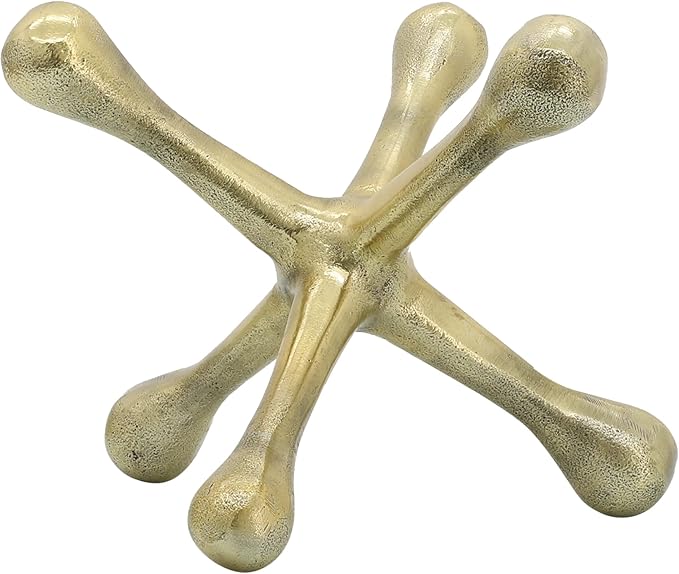 Decorative Object for Home Decor – Bathroom and Office Decor Sculpture – Modern Living Room Decor Statement – Shelf Styling Piece and Coffee Table Statues – Unique Decorative Ornaments – 5" Gold