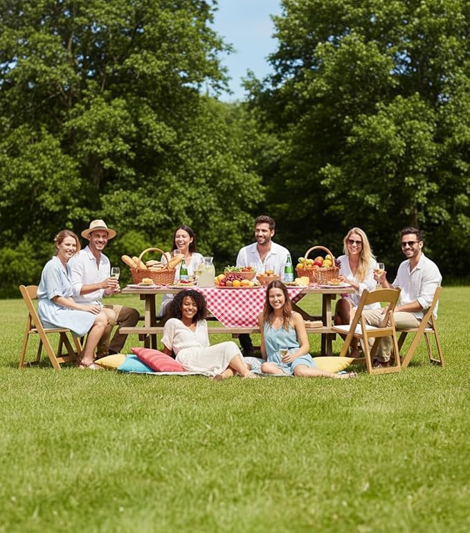 BTEXPERT Resin Folding Chair Vinyl Padded Seat Indoor Outdoor Lightweight Set for Home Event Party Picnic Kitchen Dining Church School Weddings- 50 Natural Chestnut