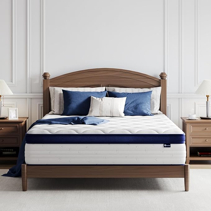 Avenco Full Size Mattress, 10 Inch Full Mattress with Individually Smarts Pocket Springs, Hypoallergenic Fabric Colchones Box Spring No Need, Back Pain Relief with Medium Plush Support