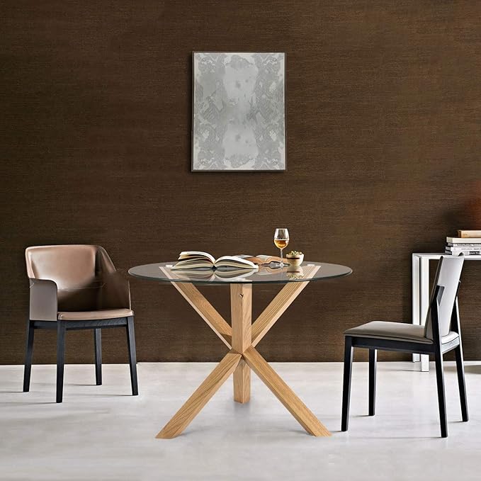 POLY & BARK Kennedy 37.4" Round Dining Table, Natural