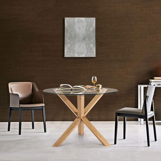POLY & BARK Kennedy 37.4" Round Dining Table, Natural