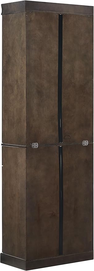Crosley Furniture Stanton Glass Door Pantry Storage Cabinet with Shelves, Kitchen, Dining, or Laundry Room, Coffee