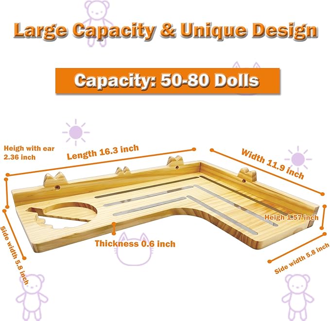 for Tonies Shelf - Corner Shelf for TonieBox Storage, Wooden Floating Shelves for Tonies Storage, Wall Shelves with Magnetic Strips to Display Toniebox Figures & Characters L-Shape (Big)