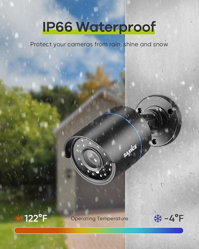 SANNCE 1080P Security Camera AHD/TVI/CVI/CVBS 4-in-1 CCTV Camera IP66 Weatherproof Analog CCTV Surveillance Bullet Camera Indoor Outdoor, 100ft Night Vision, No Power Supply and Cable, Only A Camera