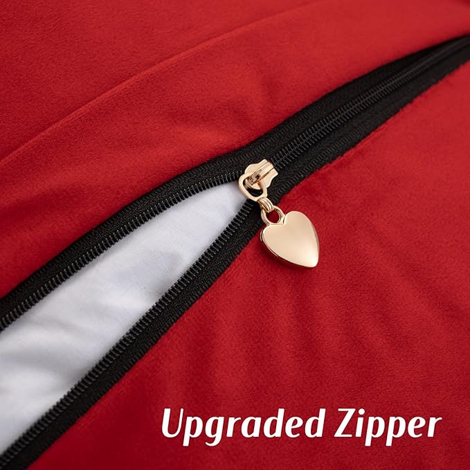 FUTEI Red Chenille Throw Pillow Covers 24x24 Inch Set of 2,Soft Cozy Bound Edge Design European Cushion Cover,Home Decor for Couch Bed Living Room