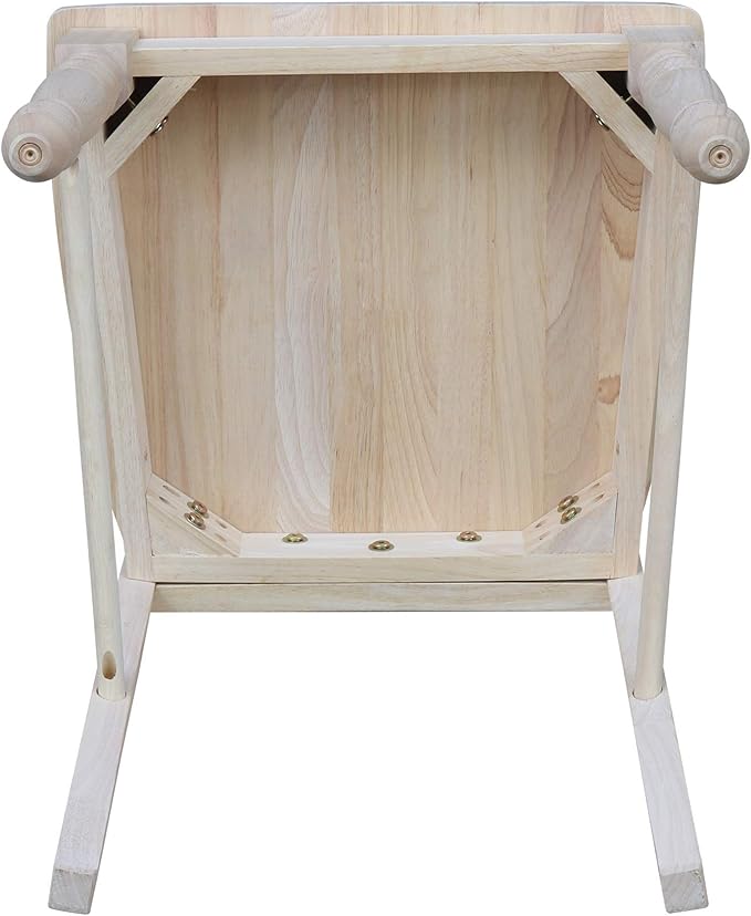 IC International Concepts Latticeback Wooden Chairs, Set of 2, Perfect for Dining Room and Kitchen Furniture - Unfinished