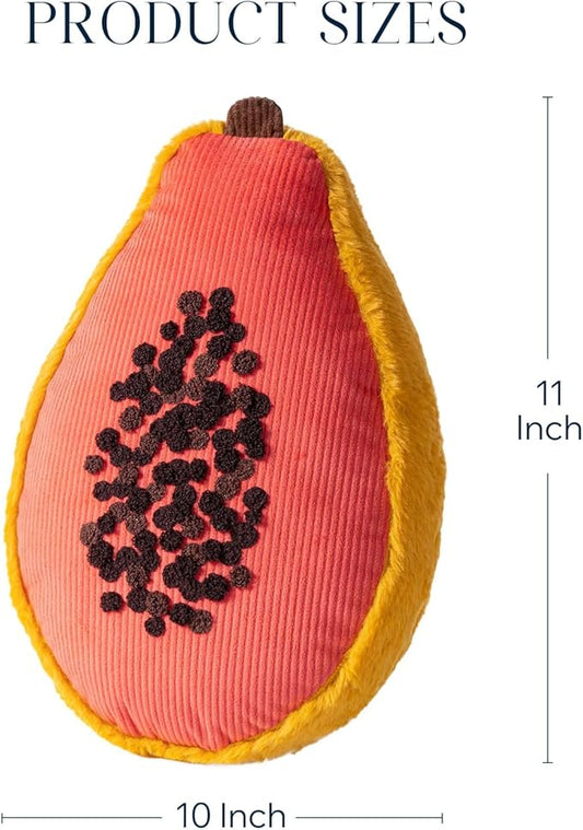 Phantoscope Papaya Shaped Throw Pillow, Fruit Themed Cushion for Couch, Bed and Chair, Pink, 10 x 15 inches