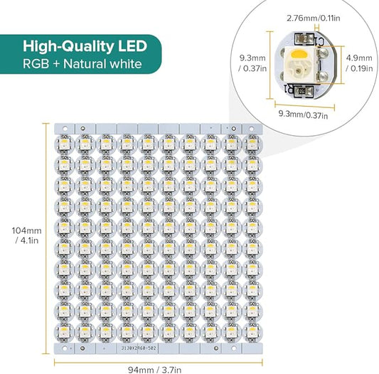 BTF-LIGHTING SK6812(WS2812B) RGBW LED Chips 100PCS RGB+Natual White Individually Addressable 5050SMD Module Pixels Light DC5V White PCB Chasing Dream Color for Christmas(No Adapter or Controller)