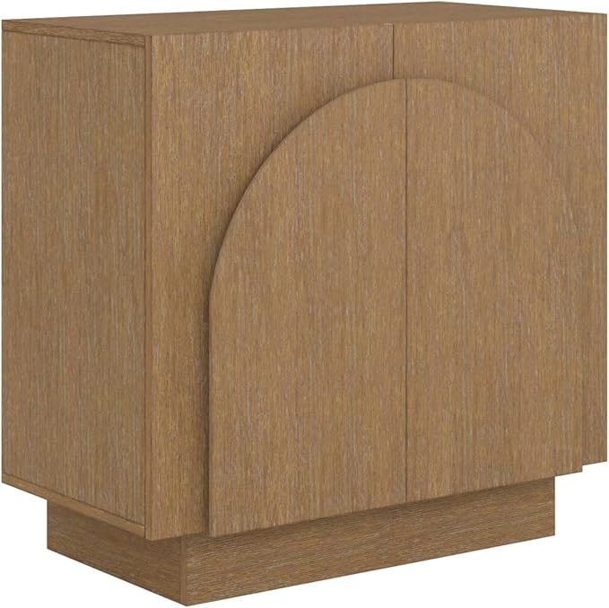 Nathan James Iris Mid-Century Modern Wood Sideboard Storage Accent Cabinet, with Arched Doors and Adjustable Shelves for Kitchen or Living Room