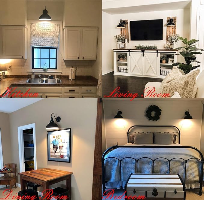 Black Gooseneck Industrial Wall Sconces E26 Base with Plug in Wall Lamp Dimmer Switch Vintage Style Wall Light Fixture for Farmhouse Bedroom Bedside Nightstand Headboard Porch Garage of 2 Set Packs