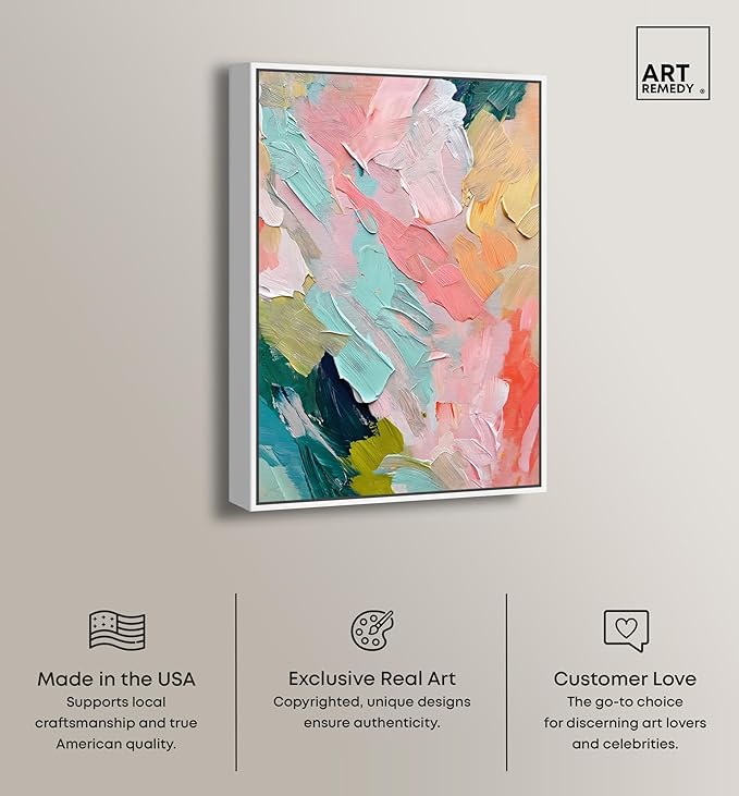 Art Remedy Pastel Layers Canvas Pastel Wall Art, White Frame, 36" x 54"